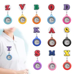 Party Favor Letter Clip Pocket Watches FOB Hang Medicine Clock Analog Quartz Hanging Lapel For Women Clip-On Nurse Watch On Drop Deliv Ottur