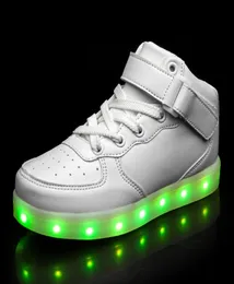 UNCLEJERRY STORLEK 2537 BARN LED SNEAKERS USB LADGING Glödande skor för pojkar flickor barn mode lysande skor för barn 2103082228657