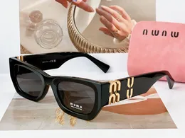 Muis Muis 선글라스 선글라스 여성 디자이너 선글래스 타원형 프레임 깃털 선글라스 새로운 패션 거울 UV400 보호 검은 태양 안경 읽기 레트로 좋은 Wihe Box