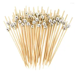 FORCHI FORCHIO 100pc Specchio da discoteca Bamboo Bamboo Sticchi di frutta usa e getta cocktail buffet bar sterminio bar a nuca