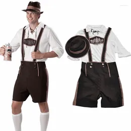Men's Tracksuits Men Boy German Oktoberfest Carnival Party Uniform Set Bavarian Shirt Leather Suspenders El Waiter Cospaly Menswear