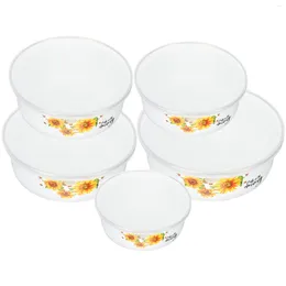 Geschirrsets 5pcs Emailware Salat Bowl Instant Nudel stapelbar frisch hält