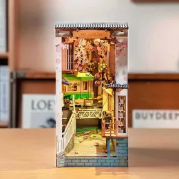 Arkitektur/DIY House Rolife Book Nooks Series Stories in Books 4 Kinds Diy Wood Miniature House Furniture Sakura Densya TGB01 Dropshipping