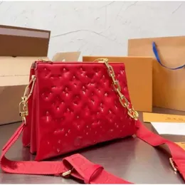 진짜 가죽 LouiseHandbag 디자이너 Louiseviution Bag Coussin PM 어깨 가방 크로스 바디 골드 체인 토트 LVSE 핸드백 지갑 파우치 탈착식 스트랩 W 535