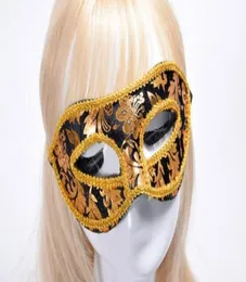 Nuova maschera a metà faccia da 20 pcslot Halloween maschera maschile Venezia Italia Flathead Lace Maschere di stoffa luminosa Halloween Masquerad9512100