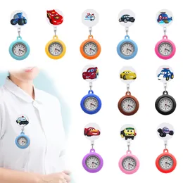 Pocket Watch Chain Transportation Vehicles 2 Clip Uhren Uhren für Krankenschwester mit Dise Case Brosche FOB Revers Sekundenhand auf Drop liefern otba0