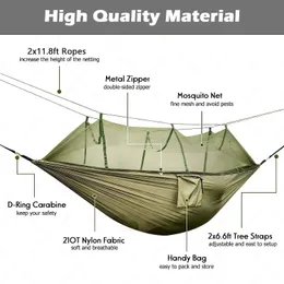 Equipamento de acampamento anti -mosquito suspenso Swing Outdoor Garden Furniture Portable Hammock Hamking Tents Supplies Hammock 240429
