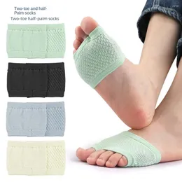 Women Socks Two Toes Splitter Half Palm Prevent Abrasion Support Forefoot Toe Separator Elasticity Short Comfort Padding