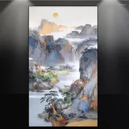 壁紙CJSIR中国風景の風景油絵スタイルエンボス加工されたカスタム大きな壁画の壁紙の装飾