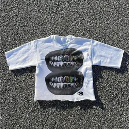 Рубашка для женской рубашки T -рубашки Y2K Harajuku Hip Hop Graphic Print Негабаритный футболка Mens Women