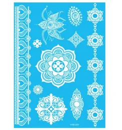 WholeNew India Metallic Flash Tattoo White Temporary Stickers Sexy Waterproof Tattoo Body Artx5cx5cLeaves VS Pendantsx5cx5cFake Tattooi8099182