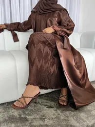 Ethnic Clothing Ramadan Muslim Abaya +inner Dress Women 2 Piece Set Abayas Morocco Dresses 2024 Islamic Vestido Cardigan Kaftan Arabic Elbise T240515