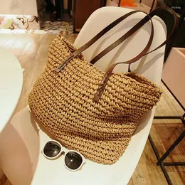 Evening Bags Straw Bag Large Capacity Jumbo Shoulder For Women Beach Casual Handbags 2024 Sac De Plage