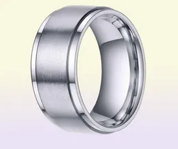 TIGRADE 68 mm Srebrny kolor Tungsten Pierścień z węgliki męskiej Mężczyźni czarne szczotkowane weselne obrączki męskie pierścionki zaręczynowe dla kobiet mody Bague9044108