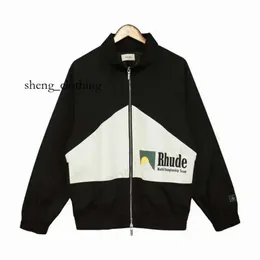 Rhude Jackets Racing Men Jackets 여자 재킷 남자 재킷 패션 스트리트 롱 슬리브 힙합 스탠드 칼라 코트 남성 Rhude 스포츠 코트 의류 크기 S-XXL 181