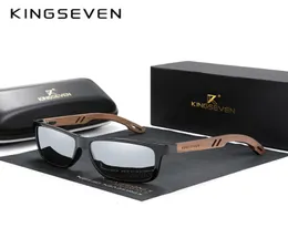 Kingseven 100 поляризованных винтажных мужчин деревянные солнцезащитные очки Wood Uv400 защита модных квадратных бокалов Солнце Женщины Gafas de Sol 2202163577046