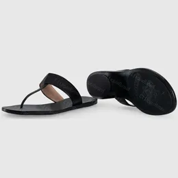 2023 Slides tofflor läder thong sandal med dubbla bokstäver sandaler kvinnor toffel vid vattnet kvinnor 36-41 låda och dammväska #gts-01 ggitys clx3