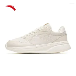 Walking Shoes Anta Casual Men Summer Breattable Lightweight Leather Surface Trendy Wild Running White Thick Bottom Sports Shoe