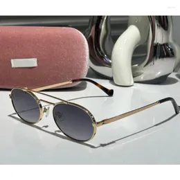 Okulary przeciwsłoneczne luksusowe marki retro owalne arkusz wysokiej jakości wysokiej jakości UV400 dla mężczyzn i kobiet lustro żaby 54zs pływowe koło moda