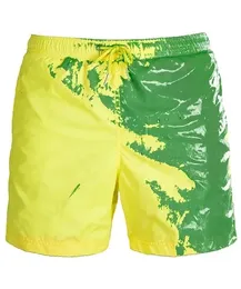 Män Europa och USA: s stora storlekstemperatur Färg Byte Shorts Meet Water Color Changing Swim Shorts Beach Pants 240515