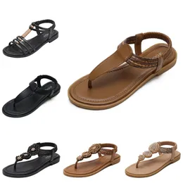 2024 Yeni Klipsli Sandalet Kadın Ayakkabı Bohemian Etnik Stil Renk Bloğu Retro Seyahat Roman Ayakkabı Kahverengi Siyah Beyaz Sarı Gai