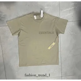 Essentialsshirt Ess Shirt Men's T-Shirts Mens Womens ESSEN Fashion Essentialsshorts Tshirt High Street Brand 24Ss Eighth Season Flocking Letter Short Sleeve ee1