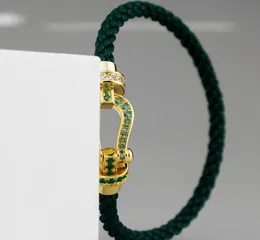 Designer smycken lyxiga armband hög kvalitet 1: 1 CSSic hästsko rött läder för par 00103601944