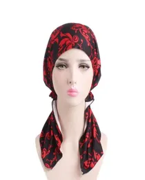 Floral Bandanas Kadın Dantel Türban Şapkası Hindistan Kapak Müslüman Şapkalar Saçnet Kemo Kapak Çiçek Bonnet Kadınlar İçin Touca Cappelli Donna 20196238000