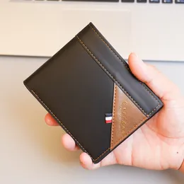 Carrken grenzüberschreitende neue heiße Stempelscharnierstich-Wallet-Brieftasche kurzer horizontaler Multi-Karten-Slot große Kapazitätsbrieftasche
