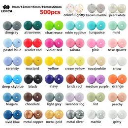 500pcs Silicone Contas Circular Circular 9mm 12mm 15mm 19mm 22mm dentes bebês brinquedos de pingente de pingente de bebê diy dentes de silicone 240509