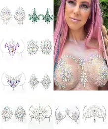 New Sexy Chest Crystal Resin Drill Tattoo Sticker Bar Music Festival Rhinestone Tattoo Stickers Carnival Party Chest Decoration4693119