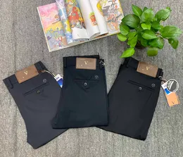 LLL Tasarımcı Lüks Erkek Elbise Pantolon İş Pantolon Düz-bacak Pantolon Sıradan Pantolon Moda Marka Düz Renk Taytlar Siyah Yeşil Toptan