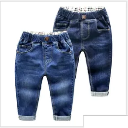 Jeans ienens boys casual pantaloni baby baby toddler denim pantaloni di abbigliamento per bambini abiti bot 2 3 4 5 6 7 anni 240106 calare consegna dhjyk