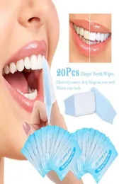 20pcsフィンガー歯の拭き歯ブラシアップ歯科用クリーン歯ホワイトニングツール口頭洗浄4295792