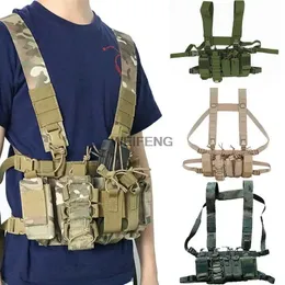Tactical Chest Rig Bag Molle Airsoft Military Vest With Magazine Pouch Holster Hunting Functional Tway Walkie Talkie Holder 240507