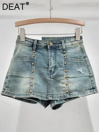 Юбки женская джинсовая юбка промытая синяя нерегулярная деконструкция сплайсированная a-line высокая талия Mini 2024 Spring Fashion 29L7002
