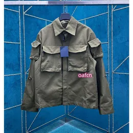 2024SSs Frühlings-/Sommer-Modedesigner Neues Produkt Herren Workwear Jacket Pocket Shirt Langschildes Militär-Green Coat Damen-Hemd-Hemd S-XL