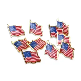 American Flag Lapel Pin Party Supplies United States USA Hat Tie Tack Badge Pins Mini Brooches for Clothes Bags Decoration 0515