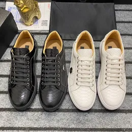 Mens Philipe Plein Spor Ayakkabı Markası Lüks Tasarımcı Ayakkabı Moda Yüksek Kaliteli İş Scarpe Ölçekli Deri Metal Kafatasları PP Desen Kurulu Erkekler İçin Spor Ayakkabıları Çalıştırıcılar