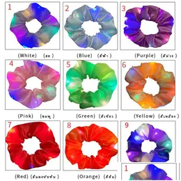 Accessori per capelli ragazze a Luminus scrunchies per cucciolo a banco di cavallo copricapo di copricapo bande elastiche di colore solido da 100 pezzi di consegna a goccia Dhdvg