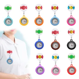 جيب سلسلة Candy Clip Clip Watches Alligator Medical Hang Clock Gift قابلة للسحب للهدايا الطالب مع PIN مع Stethosco OTI0X