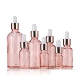 Paketleme şişeleri toptan gül altın cam damlalık şişesi esansiyel yağ boş 5ml 10ml 20ml 30ml 50ml damla teslimat ofisi okulu bussin dhy8m