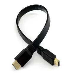 Högkvalitativ full HD-kort HDMI-kompatibel kabelstöd 3D-hane till manlig plugg platt kabelkabel för ljudvideo HD TV 30 cm 50 cm