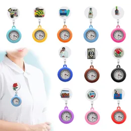 Pocket Uhren Fluorescent Mexico Clip Revers Watch für Krankenschwestern Ärzte Clip-on Hanging Watch Nurse mit Vergleichsabsenkeln RE OT2G8