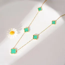 Neue Designerin Clover Halskette Einfache Mode Frauen Schmuck Langkette Boutique Kette Fritillary Halsketten 18K Gold plattiert klassische Halskette ändert keine Farbe