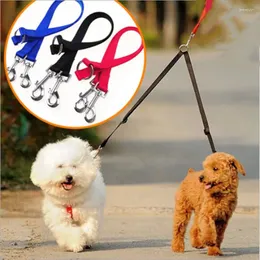 Collari per cani Double Head Leash Nylon regolabile Nylon All Seasons cucciolo per imbracature Leads1pc