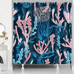 샤워 커튼 산호 커튼 화려한 애니메이션 열대 심해 푸른 암초 목욕 방수 욕실 욕실 장식