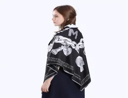 FashionNew Twill Silk Senk Women Skull Key Printing Square Scarves Wrap Wrap Femd Large Hijab Shawl Neckerchief 130130CM6412592