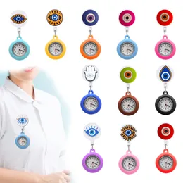 Andra hem Garden Devils Eye Clip Pocket Watches Alligator Medical Hang Clock utfällbar arabisk siffra Dial Sjuksköterska Titta på Sile Br Otjyj