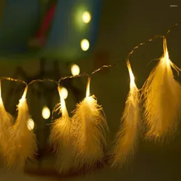 Вечеринка рождественская светодиодная полоса легкая перья струна скалевая занавеска медная проволока для спальни гостиная романтическая лампа